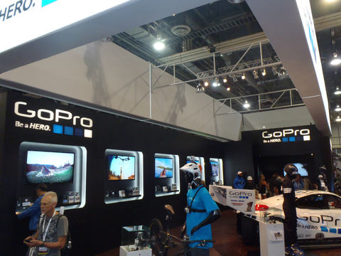 People looking at the GoPro products