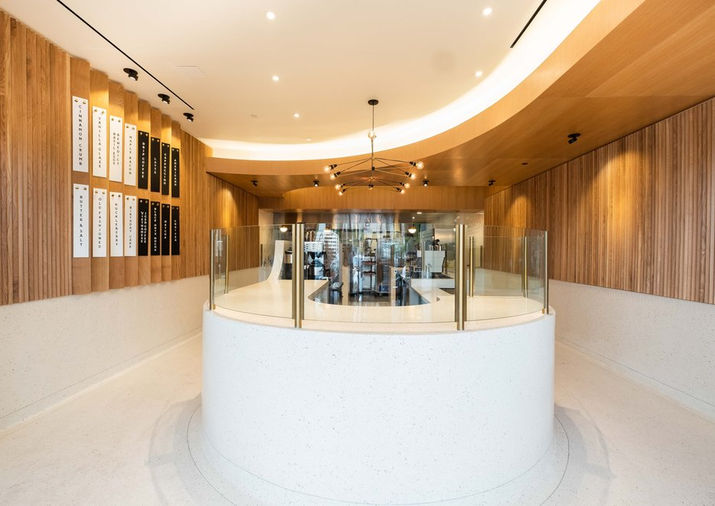 New designed serving station in the Sidecar Donuts  