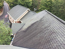 A dirty roof that is darkened