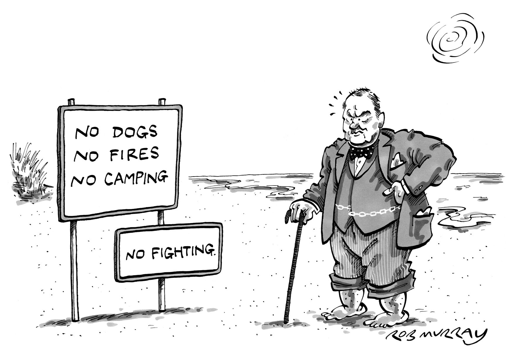 Churchill on the Beach