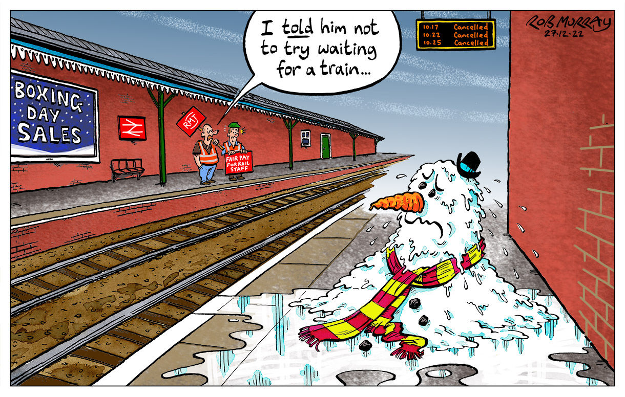 Train Strike Snowman (signed print)