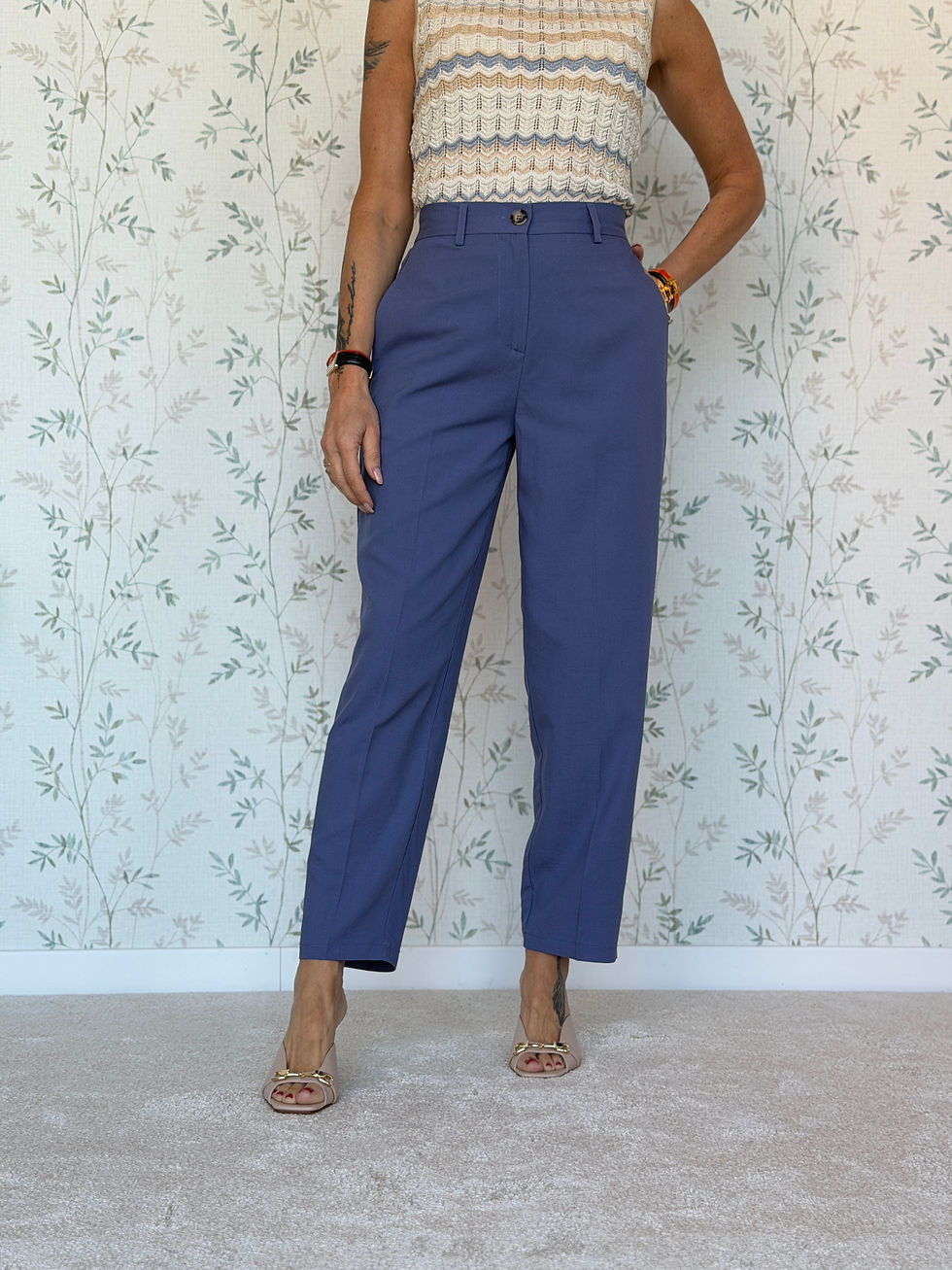 Miniatura: PANTALONE TOM CHINO - AVIO - 🌿VISCOSA E 🌾LINO - VL1626