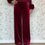 Miniatura: PANTALONE ARIANNA IN VELLUTO - BORDEAUX - LK04 - ULTIME TG. L