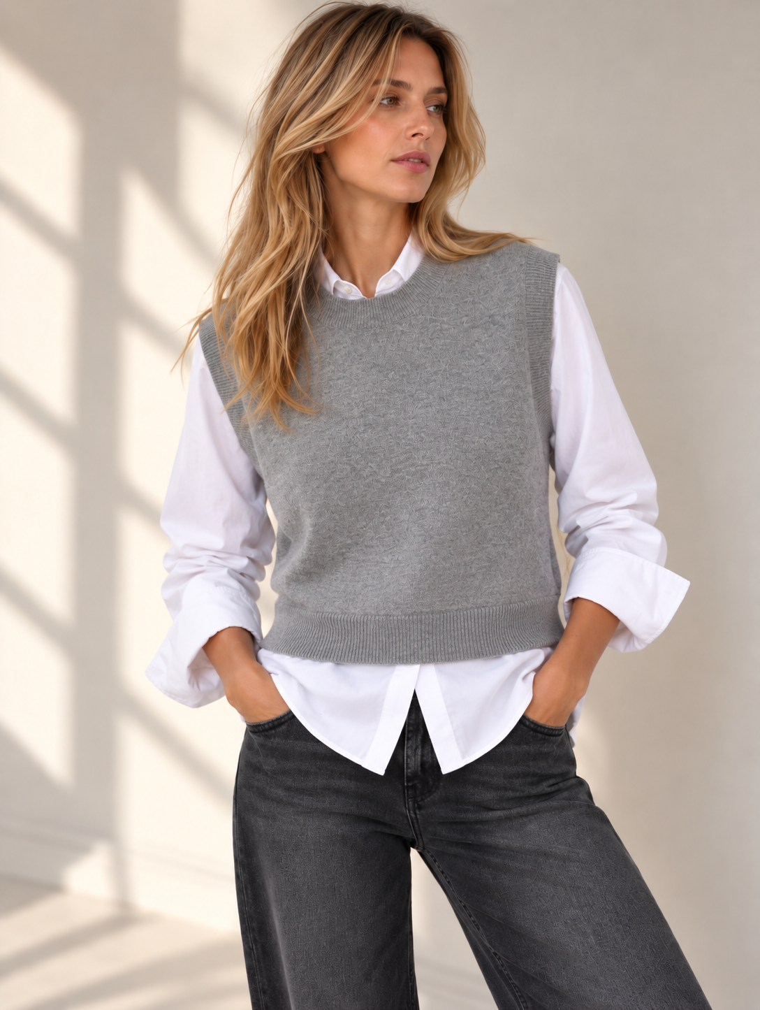 GILET DELIA - GRIGIO - 🌿VISCOSA - LK48701164