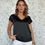 Miniatura: BLUSA SARDEGNA IN RASO SCOLLO A V - NERO -🌿​VISCOSA - VL0080