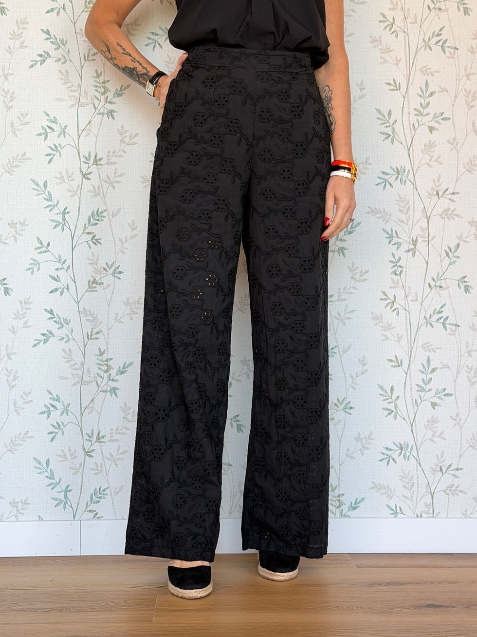 Miniatura: PANTALONE DANTE SANGALLO - NERO -🌱COTONE - LK124133