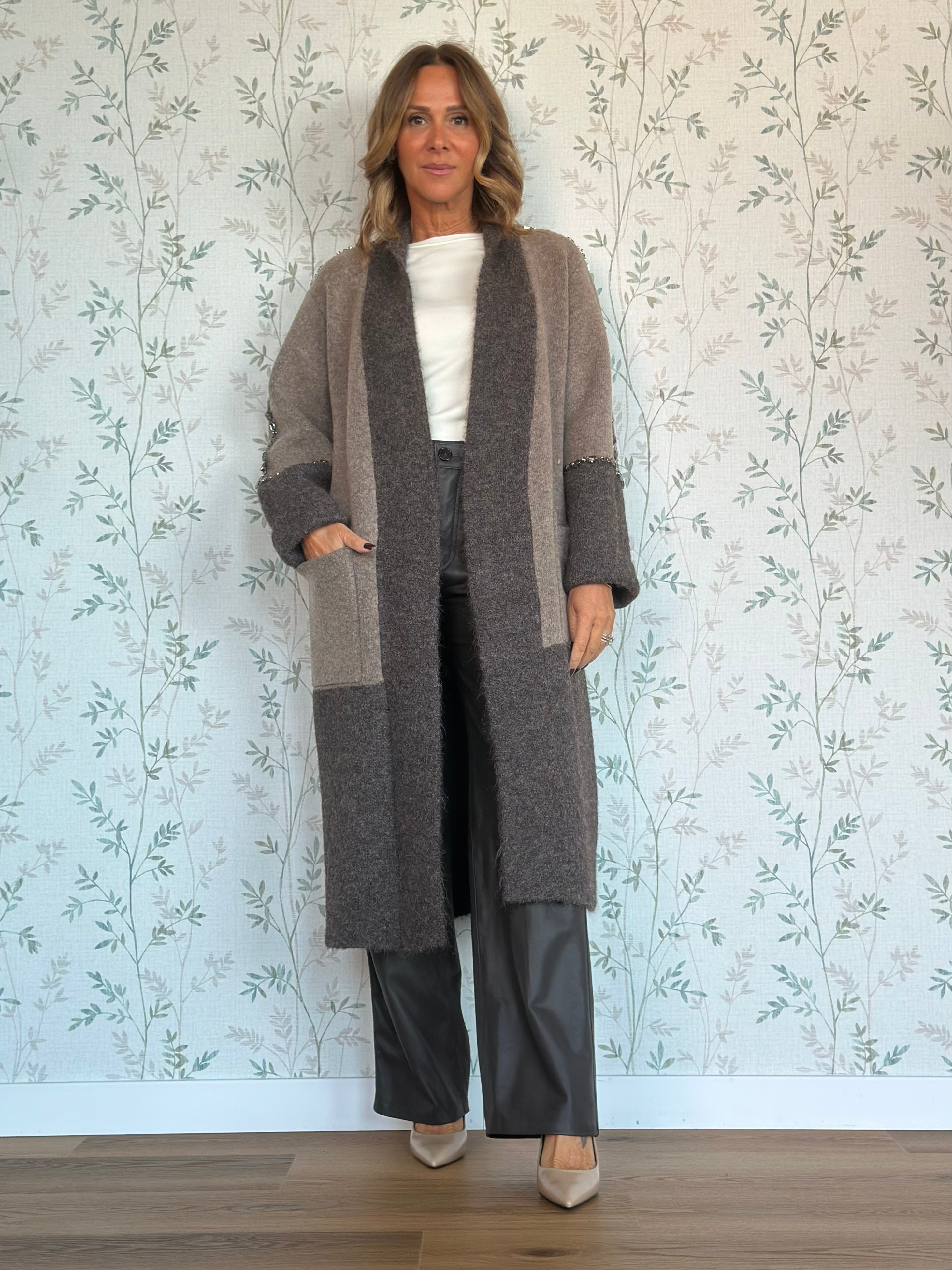 CAPPOTTO ADELE - TORTORA MELANGE / CIOCCOLATO MELANGE - VL002F - TAGLIA UNICA