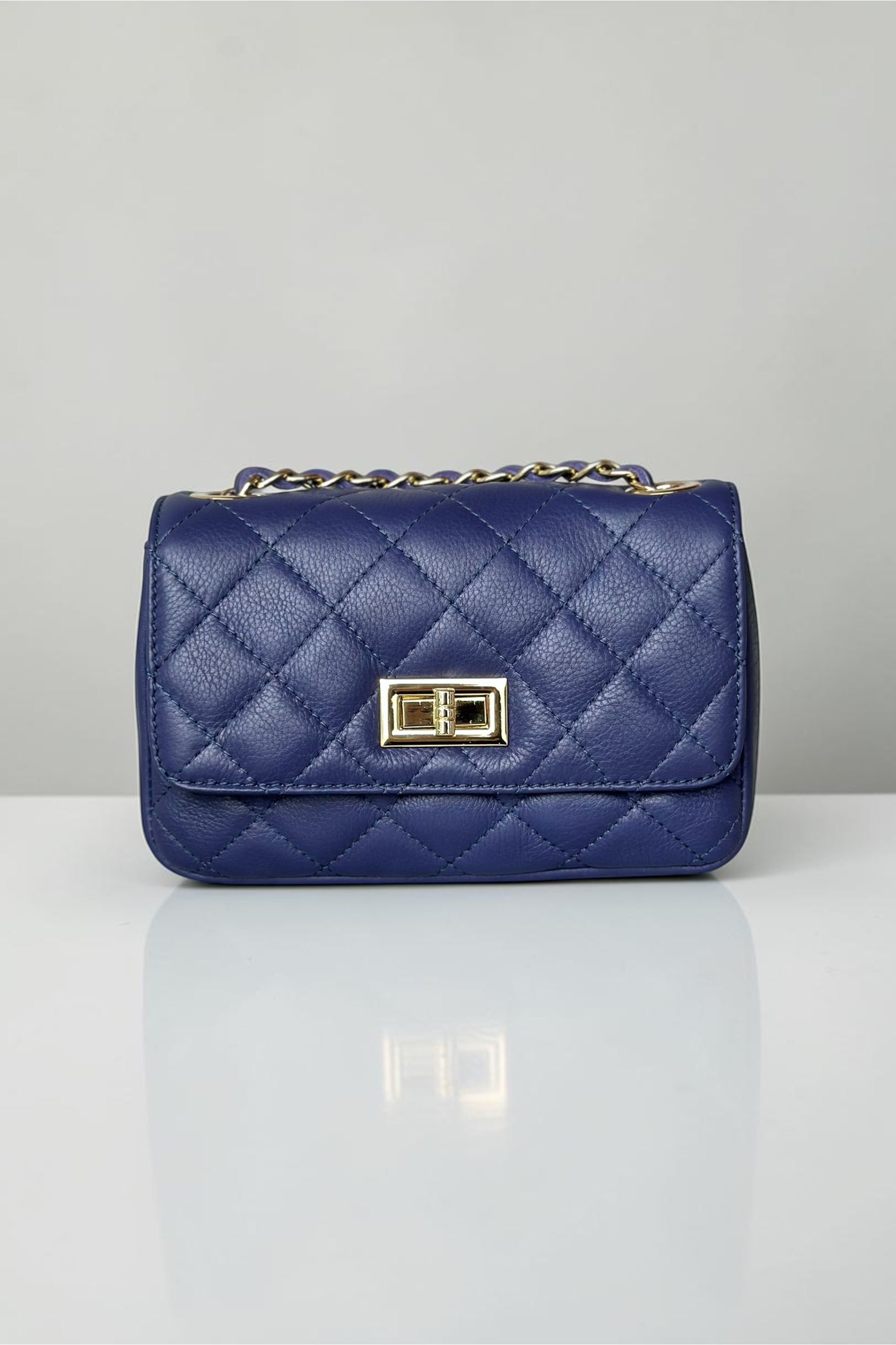 BORSA MINI - BLU - DETTAGLI DORATI - LC90591