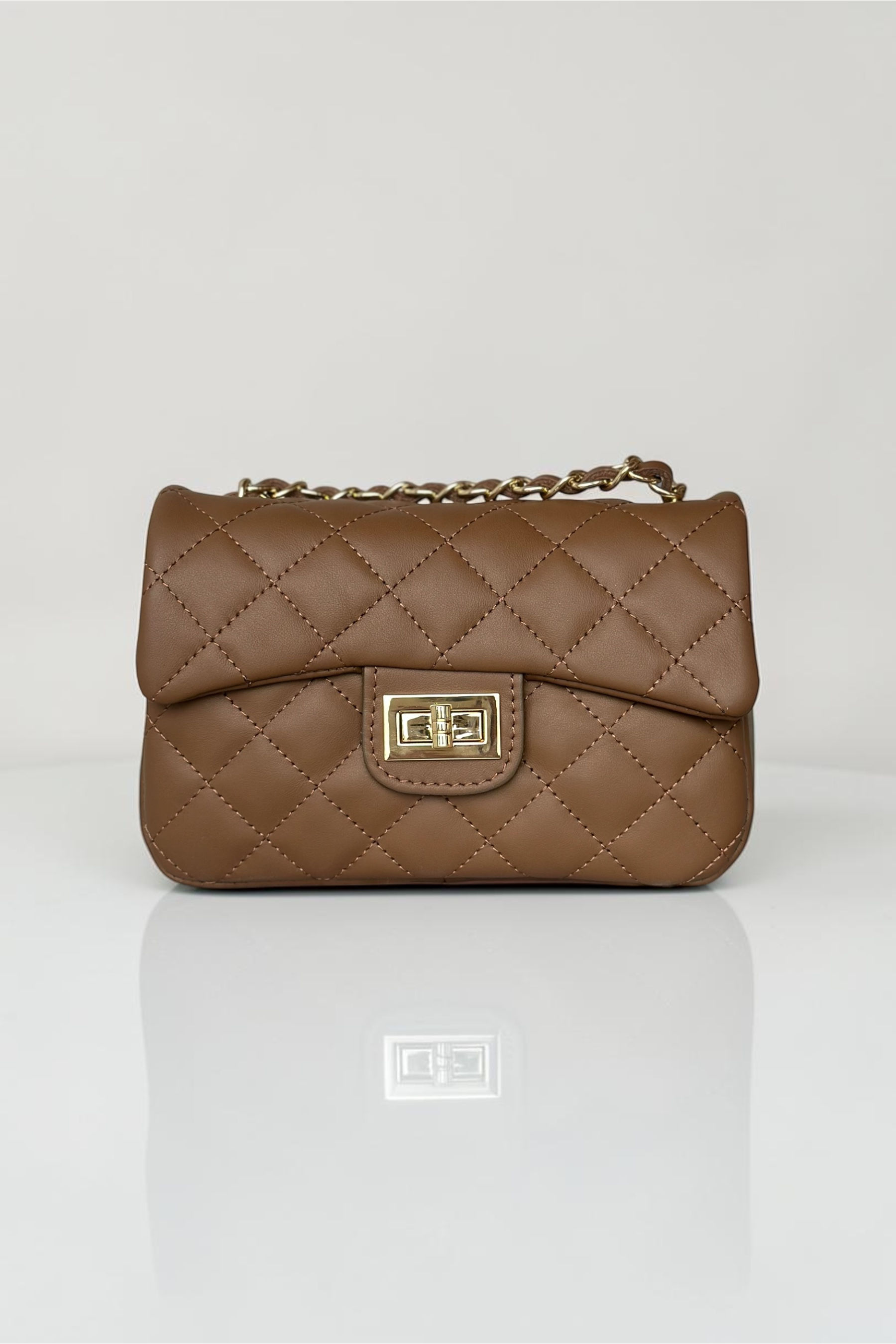 BORSA PICCOLA - TABACCO - DETTAGLI DORATI - LC91407