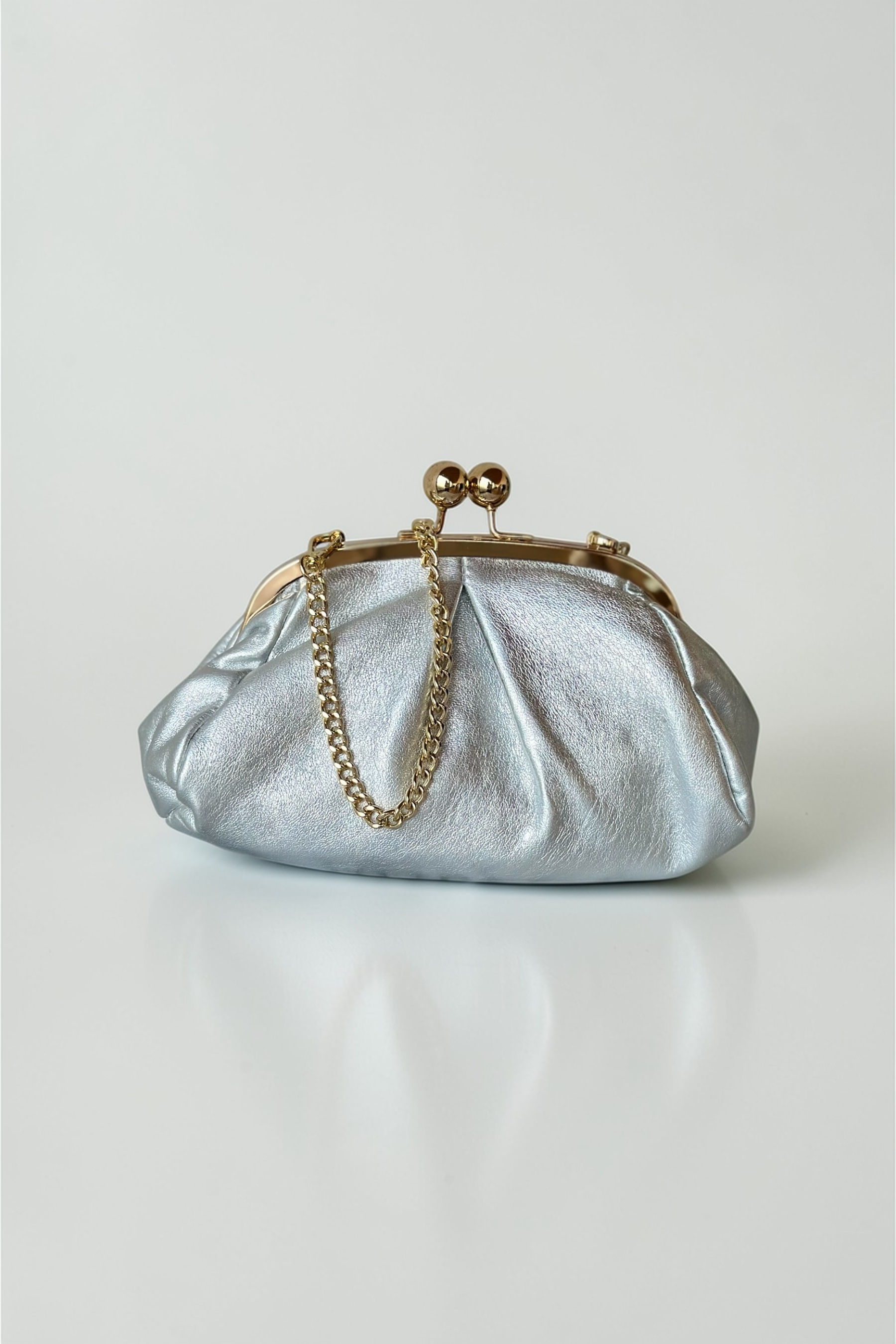 POUCH BAG - ARGENTO - DETTAGLI DORATI -LC5660