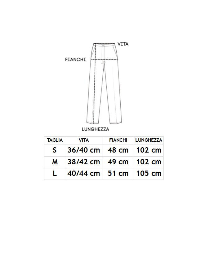 Miniatura: PANTALONE HURGADA A PALAZZO - AVORIO/NERO - TENCEL - LK0096