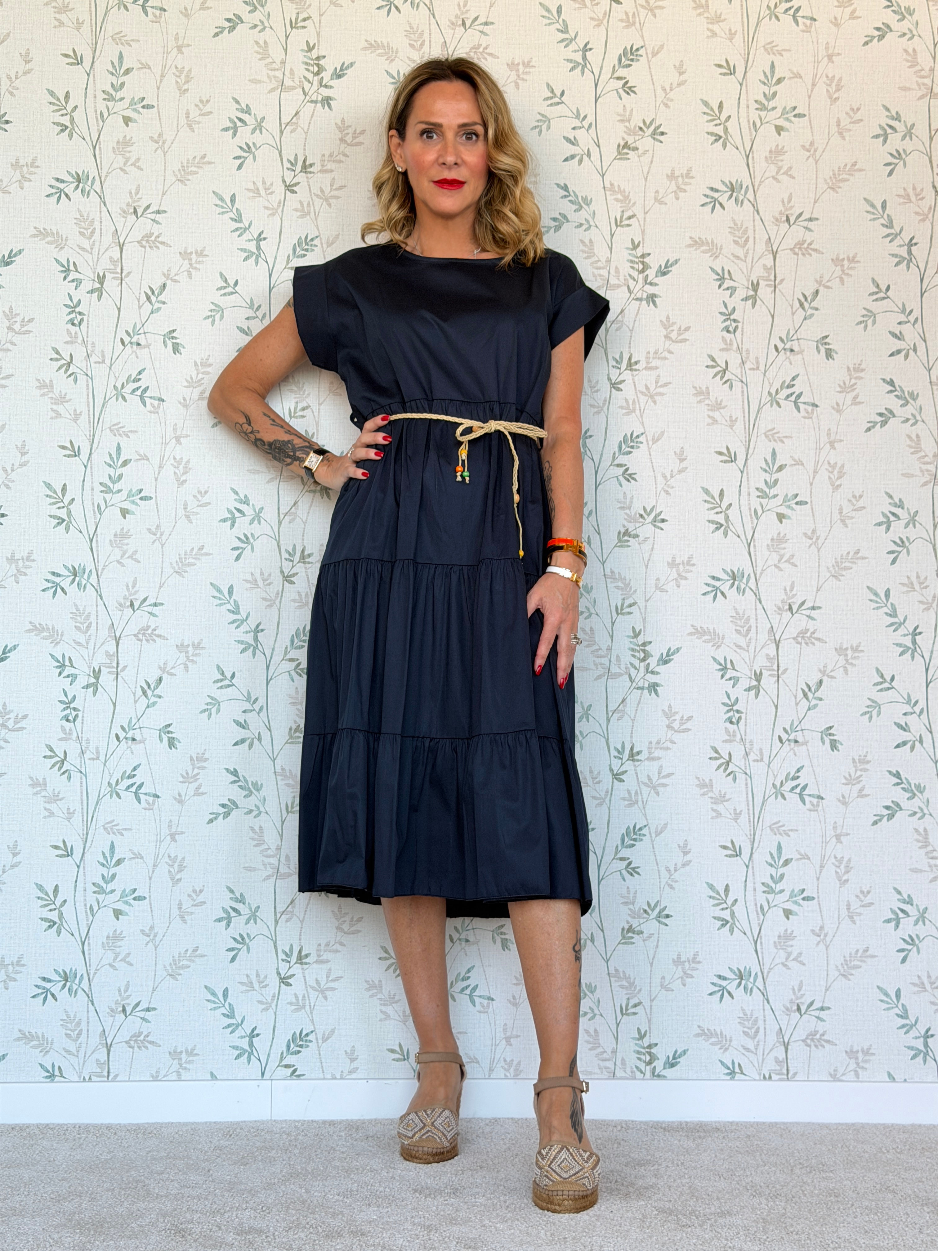 ABITO SANDRA - BLU - 🌱COTONE - KS2868 - TAGLIA UNICA