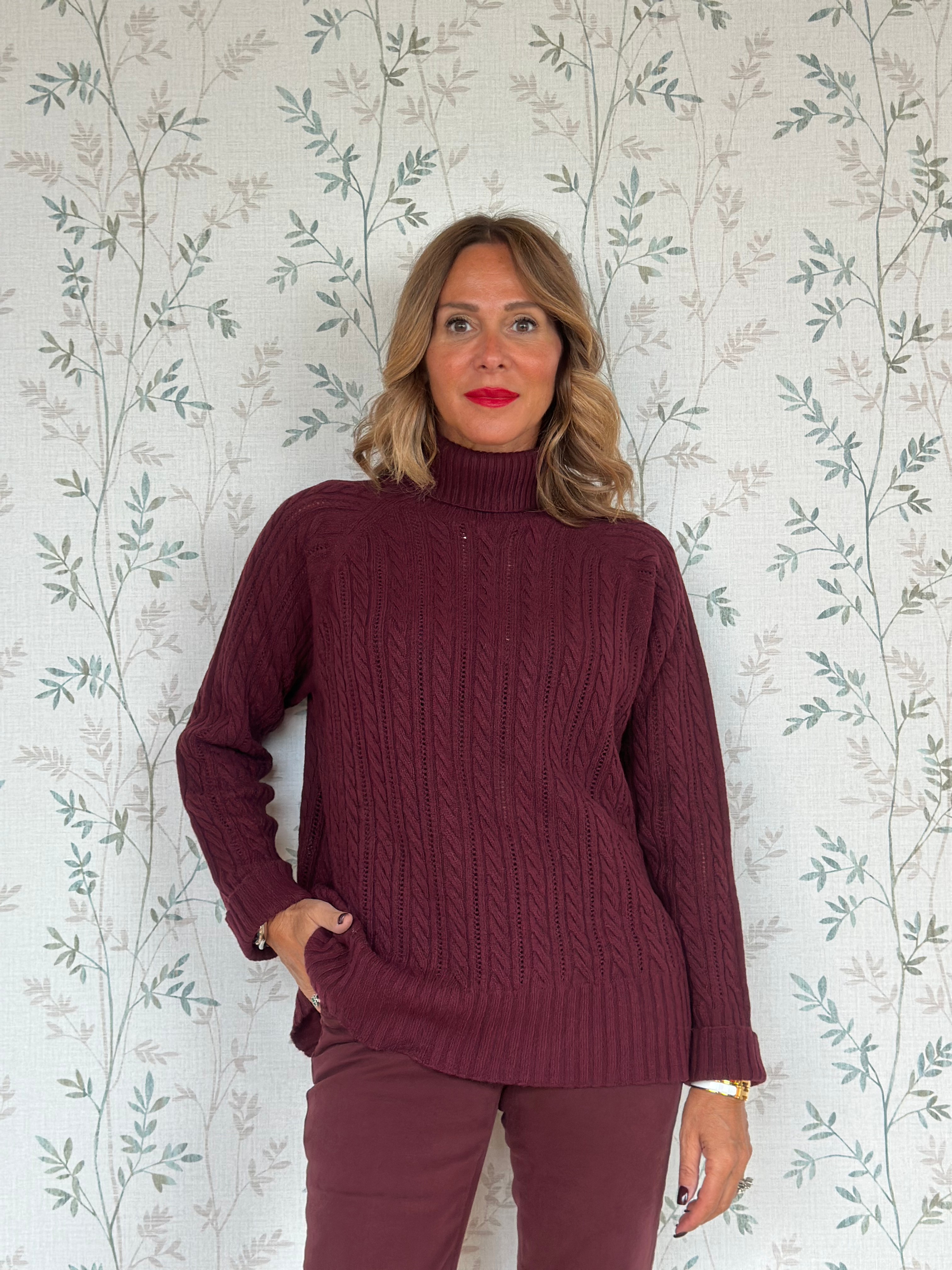 DOLCEVITA ELISA - BORGOGNA - 🌿VISCOSA - VL77020 - TAGLIA UNICA