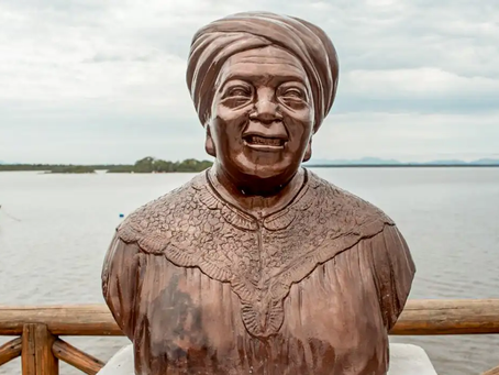 Busto vandalizado de líder quilombola é reparado em Magé