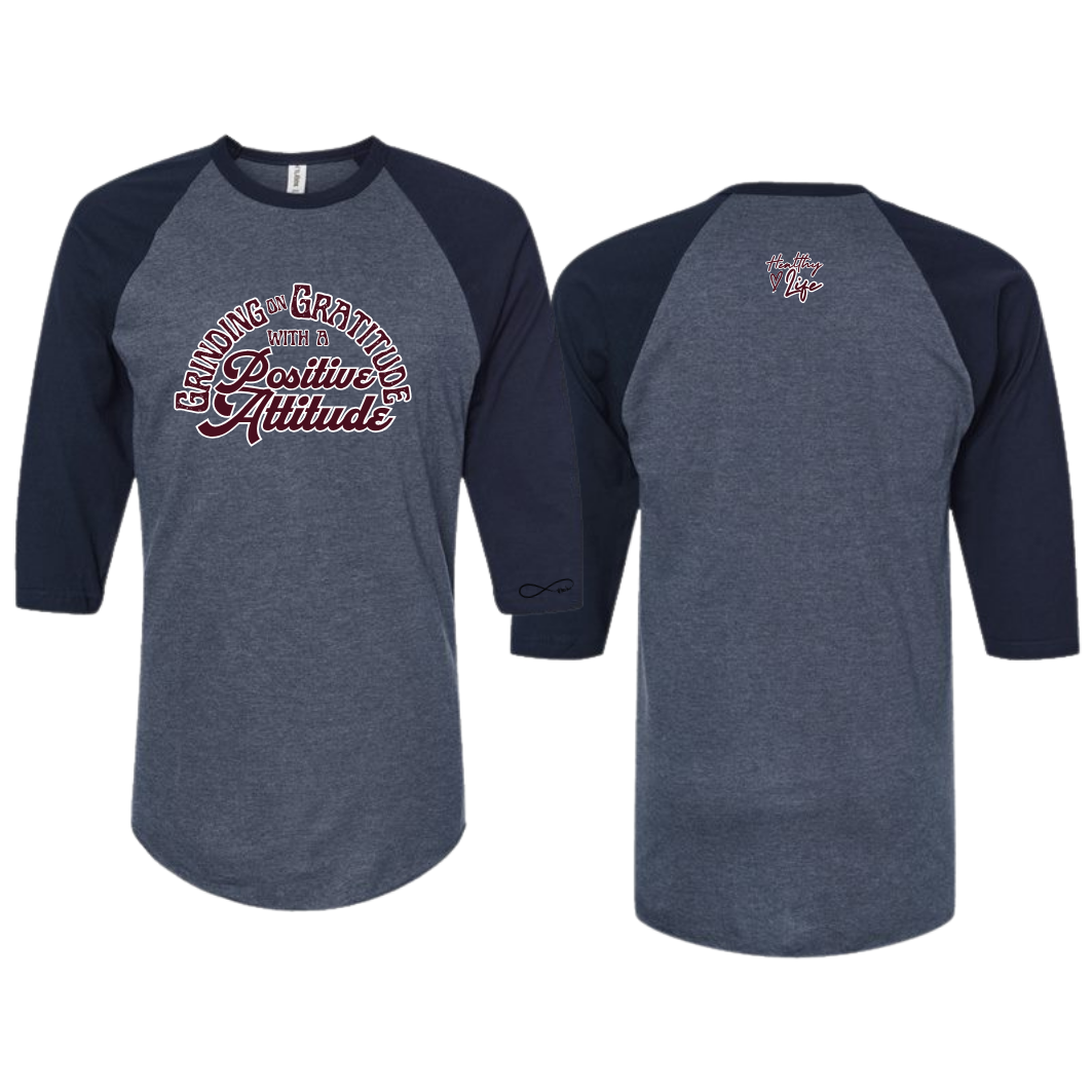 Retro Grinding on Gratitude Raglan