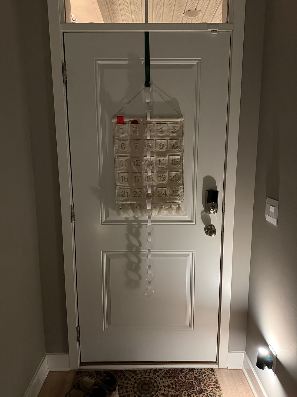 Christmas Chain hanging on door