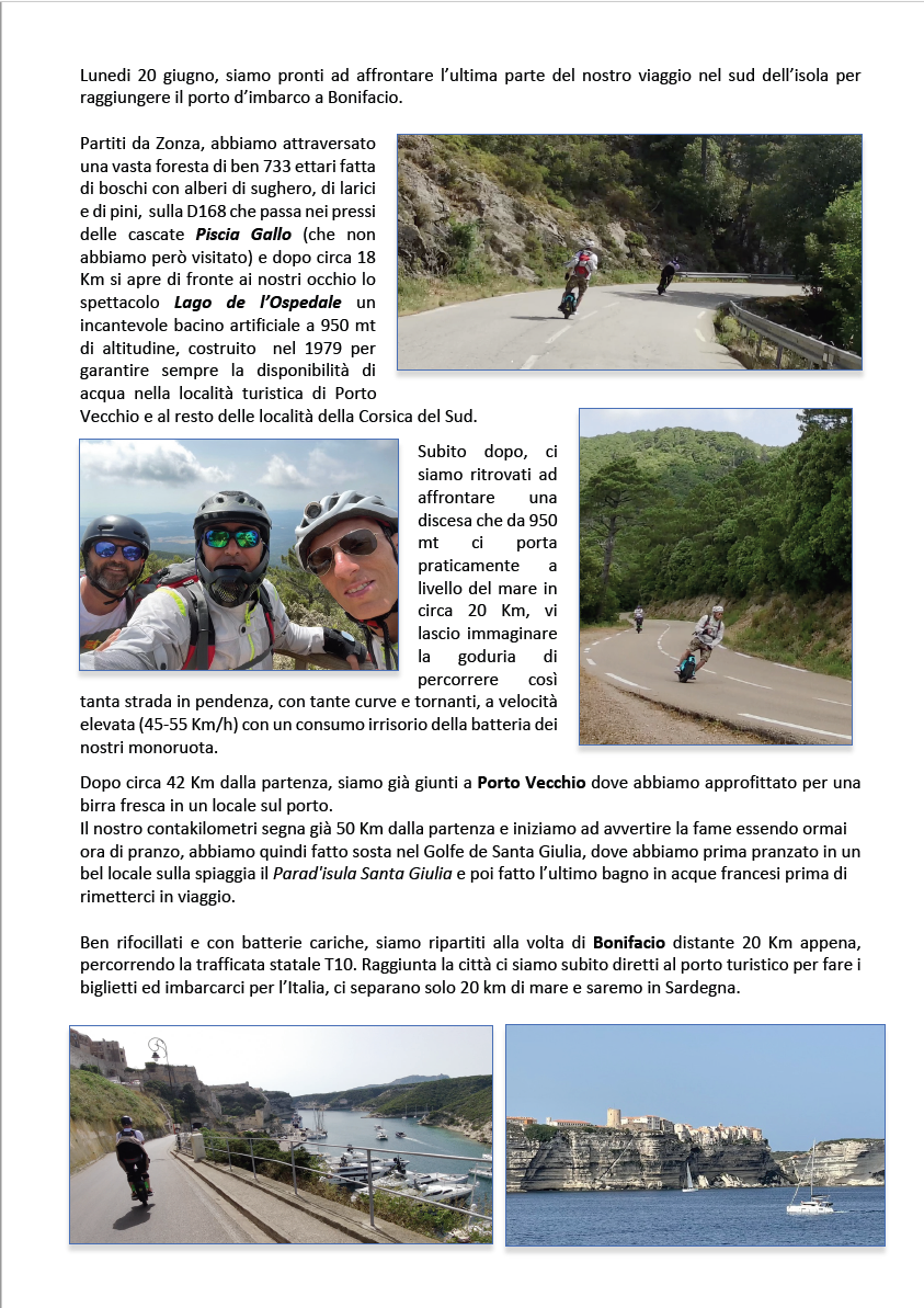 L'immagine contiene parte del racconto dell' EUC Corsica Tour 2022