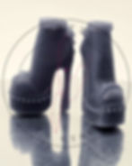  platform high heels with studded trim