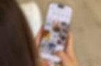Client scrolling through Instagram on a phone during a Dorset content shoot