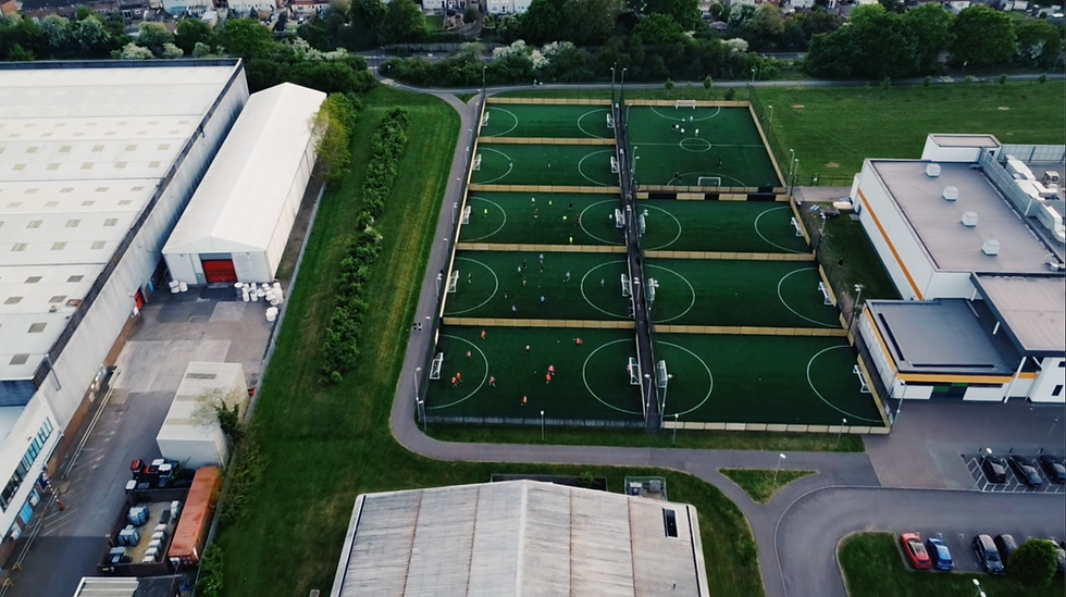 Overhead view of a football pitch used by Mindset Casual Football in Hampshire