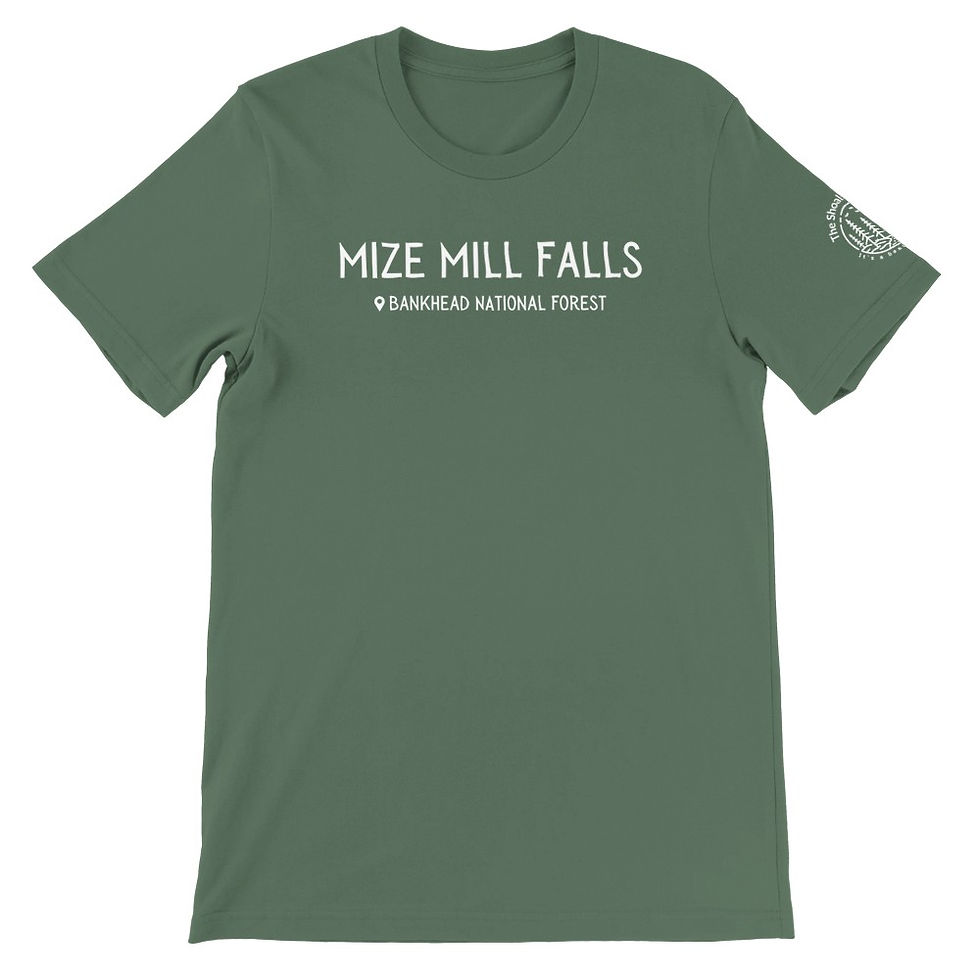 Thumbnail: "Mize Mill Falls - Bankhead National Forest" Sleeve Logo - Premium T-Shirt