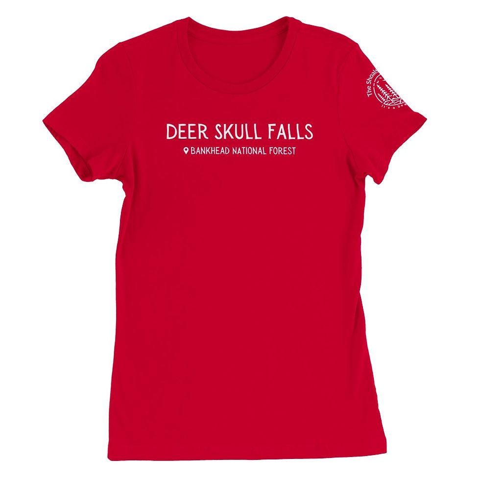 Thumbnail: "Deer Skull Falls - Bankhead National Forest" Premium Women's Crewneck T-Shirt
