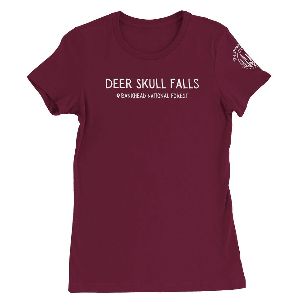 Thumbnail: "Deer Skull Falls - Bankhead National Forest" Premium Women's Crewneck T-Shirt