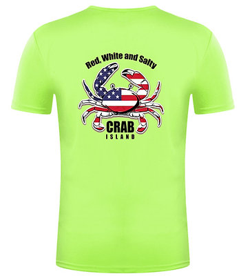 Red White And Blue Crab Short Sleeve Dri-fit T-shirt