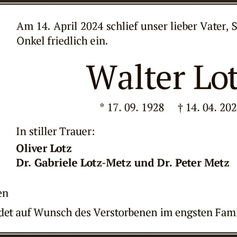 Walter Lotz (1928 - 2024)