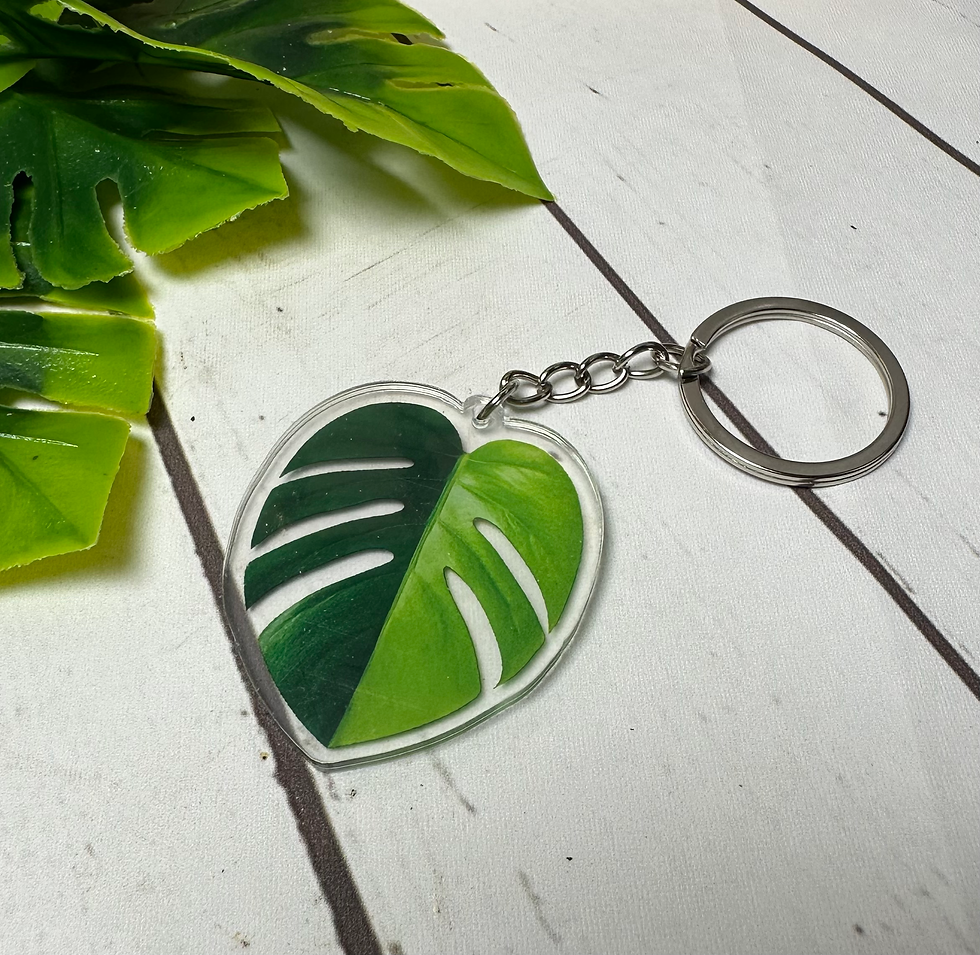 Thumbnail: 🌿 Rare Leaf – Glossy Keyring Bag or Zip Charm