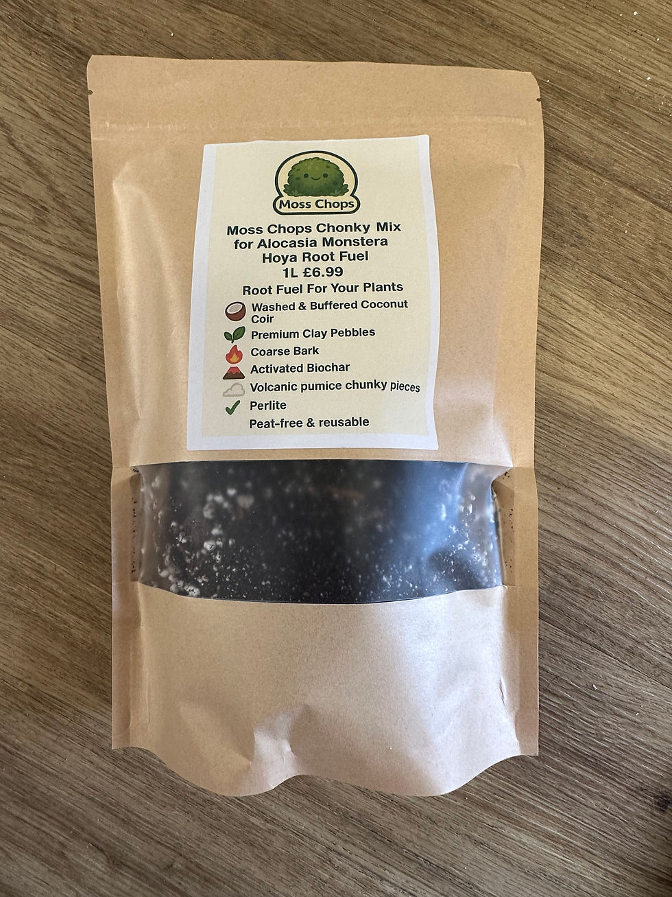 Thumbnail: Moss Chops Chonky Jungle Potting Mix for Alocasias Monstera Hoya Root Fuel