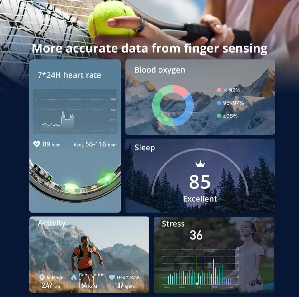 Thumbnail: Smart Ring Health Monitor, IP68 Waterproof, Multi-Sport Modes Unisex