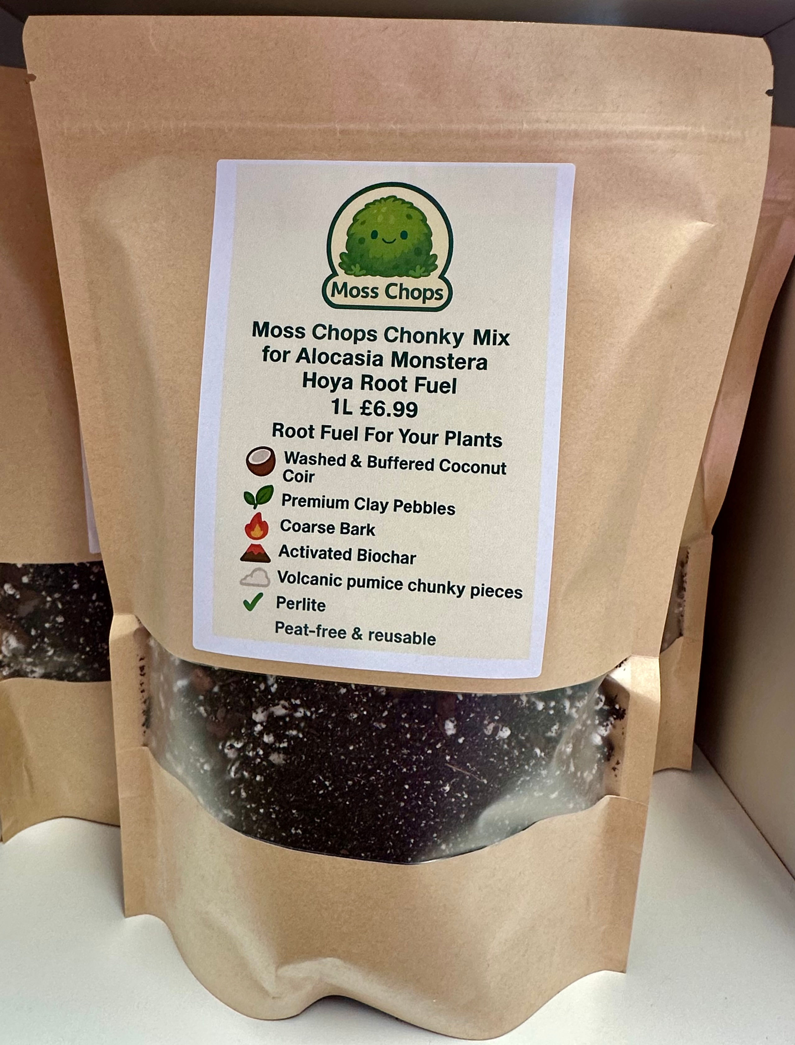 Moss Chops Chonky Jungle Potting Mix for Alocasias Monstera Hoya Root Fuel