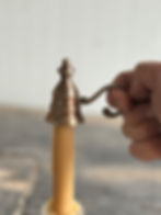 Short brass candle snuffer מכבה נרות פליז