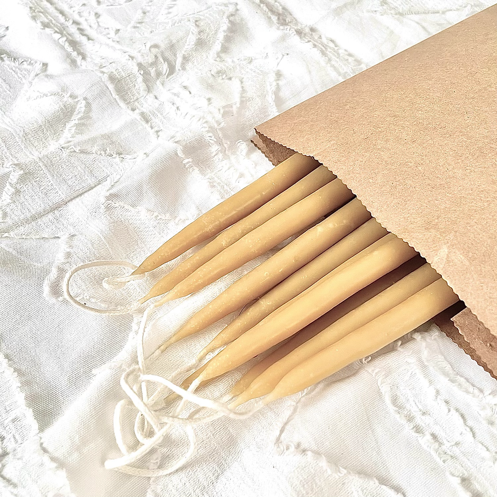 Thumbnail: A set of natural beeswax birthday candles