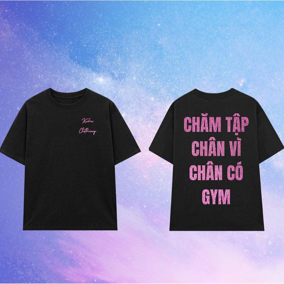 Áo Thun Oversize Cotton Kim Tuyến "Chăm tập chân vì chân có gym" - KUHESS O14