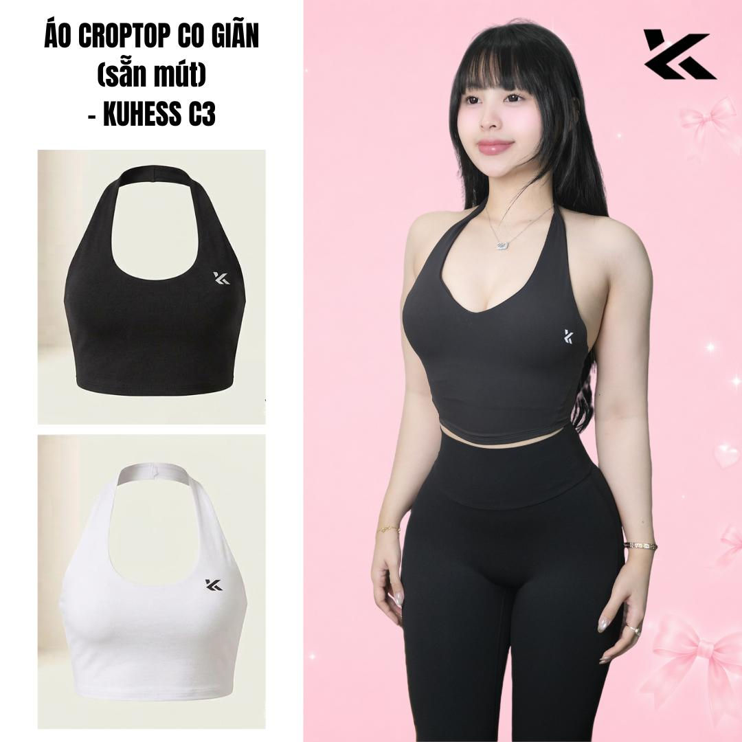 Áo Croptop Nữ Kuhess Co Giãn Thấm Mồ Hôi Phù Hợp Tập Gym Yoga Chạy Bộ Pilat - C3, ảnh sản phẩm chính.