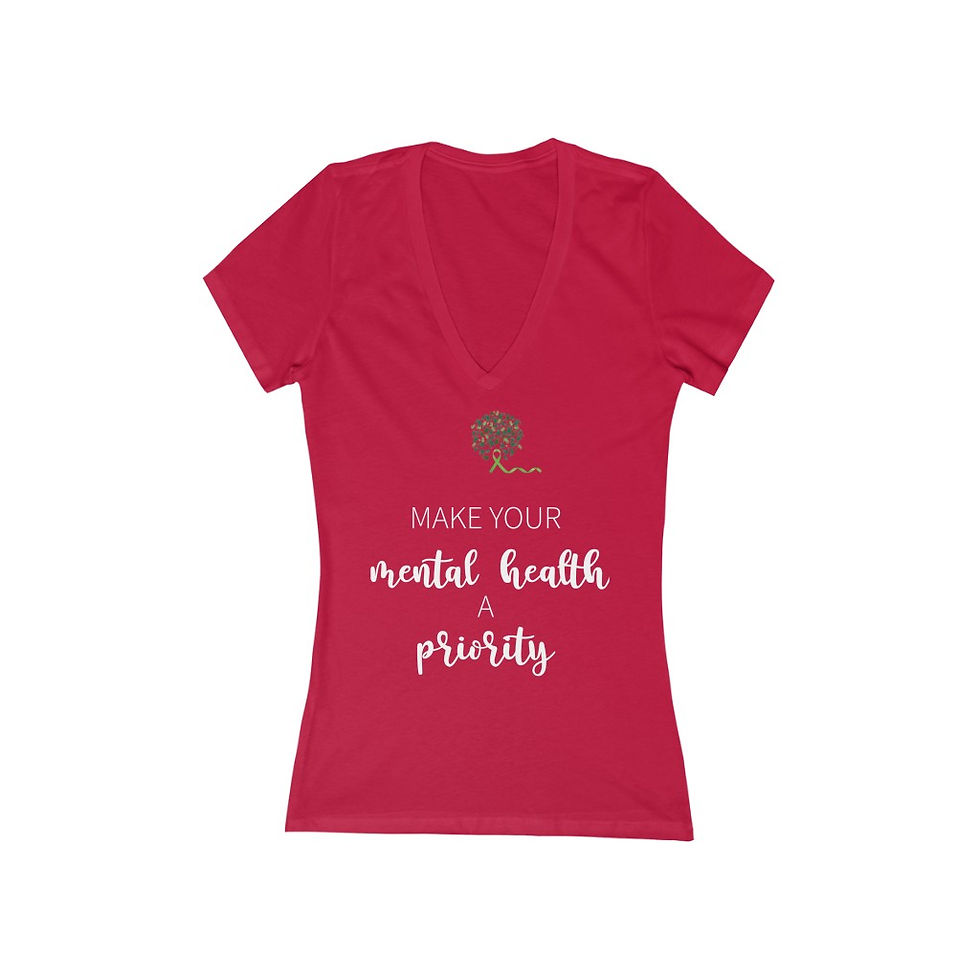 Thumbnail: Women's Jersey Short Sleeve Deep V-Neck Tee