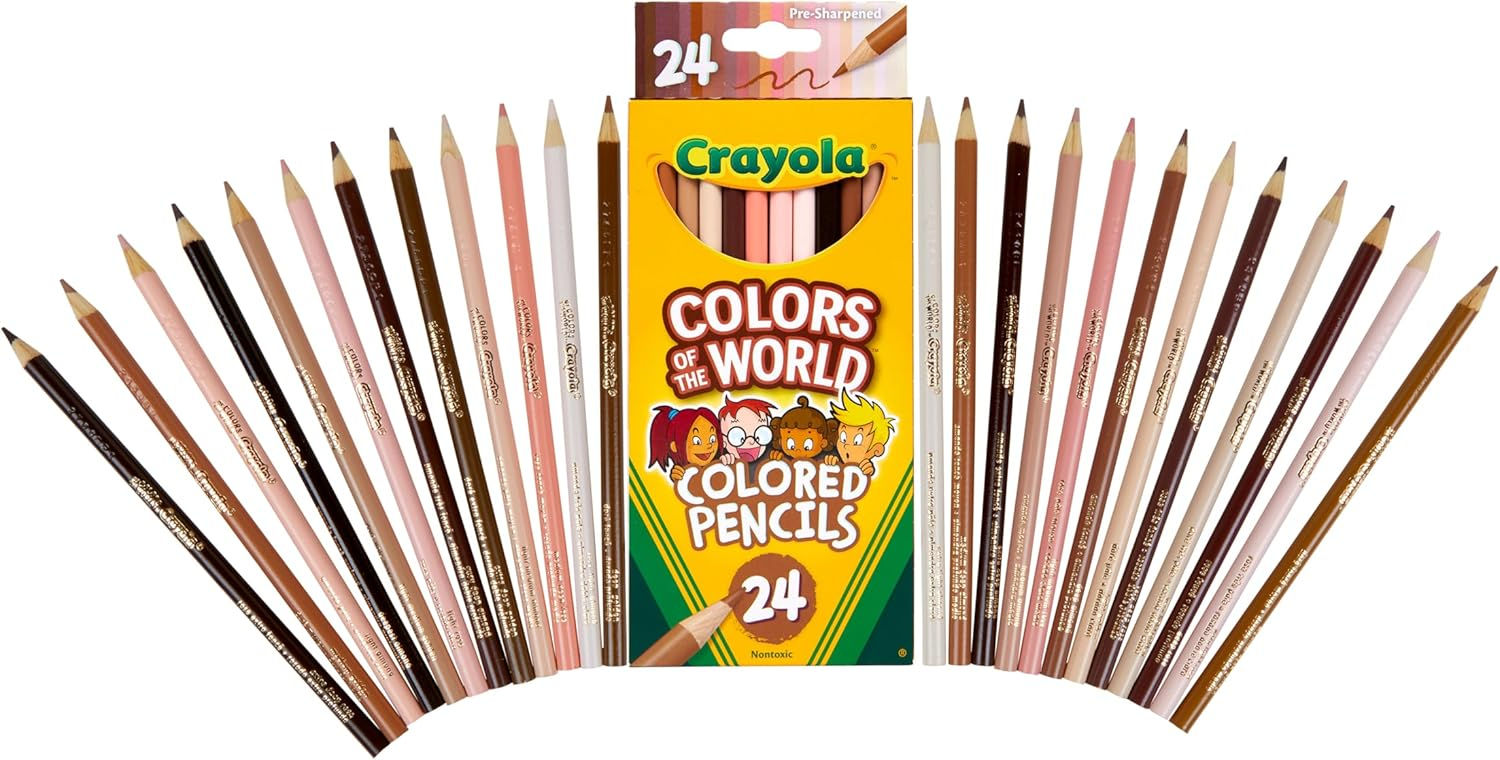 Colors of the World Colored Pencil Set (24Ct), Skin Tone Colored Pencils for Kid