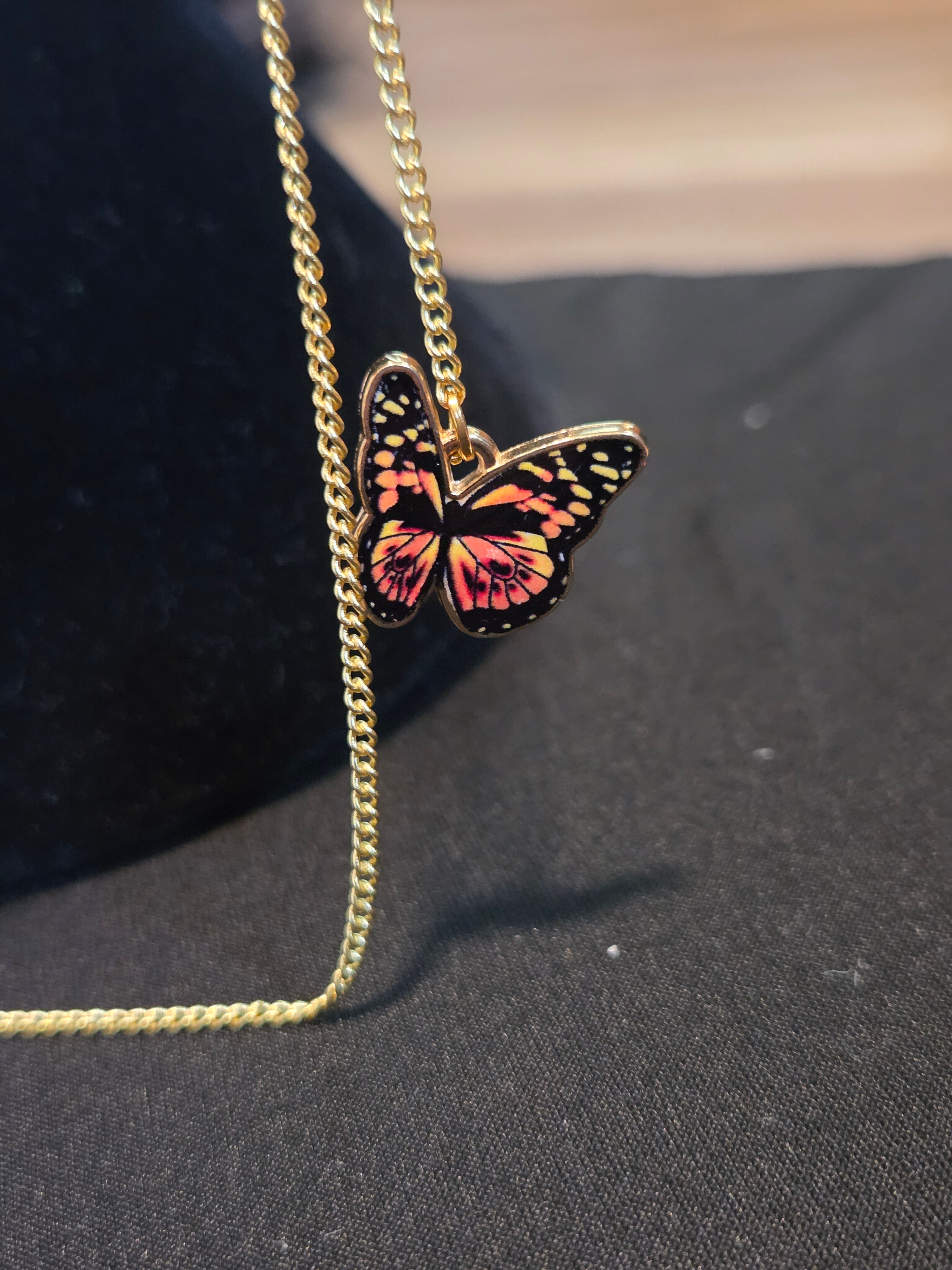 Eyeglass Chain -Gold & Black Butterflies