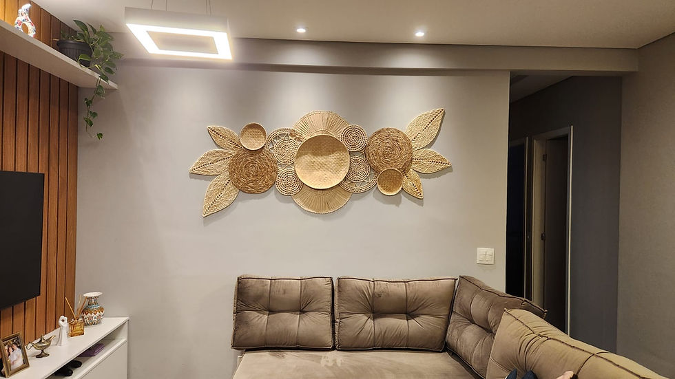 Miniatura: Kit Peneira De Palha Carnaúba - Decoração De Parede Boho Médio