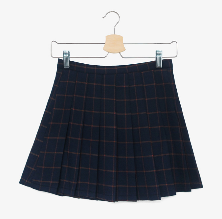 縮圖：College Outfit Style Plaid Skirt