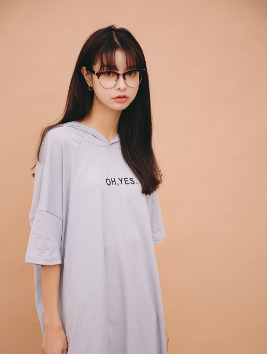 縮圖："OH,Yes" Print  Hooded Dress