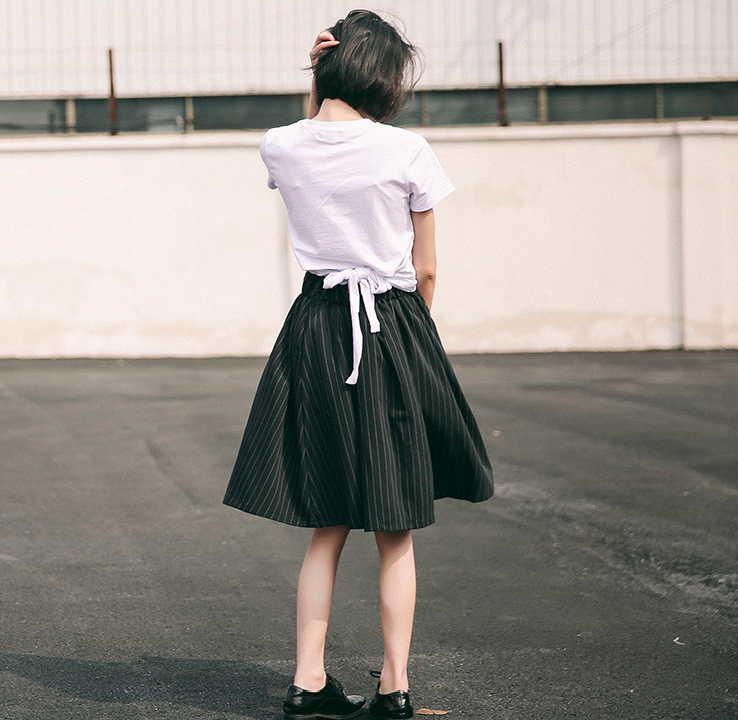 縮圖：Black High Waist Skirt