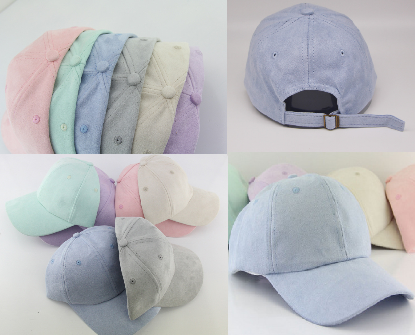 Candy Color Faux Suede Baseball Cap