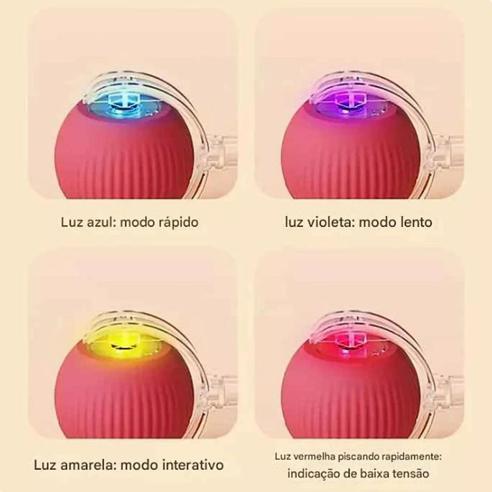 Miniatura: Brinquedo automático para gatos, bola interativa com sensor de movimento e rabo