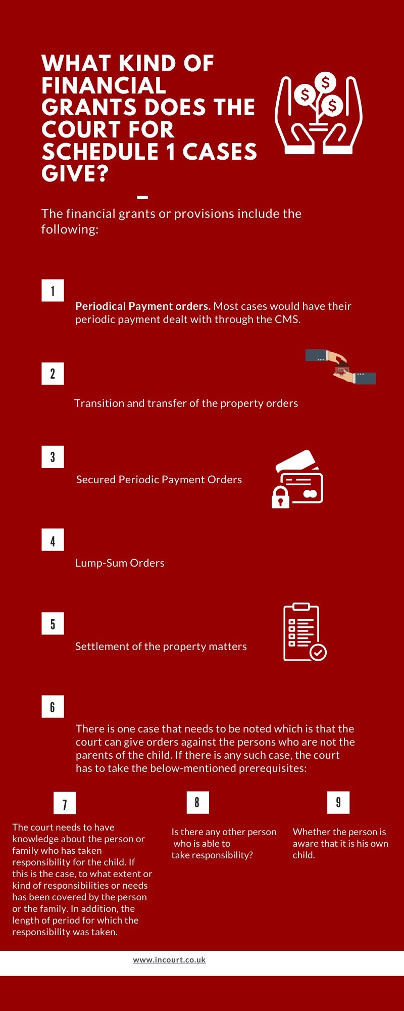 The Child Act 1989 provides for financial grants and provisions which Periodical Payment orders. Most cases would have their periodic payment dealt with through the CMS. Transition and transfer of the property orders Secured Periodic Payment Orders Lump-Sum Orders and more.