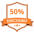50%のディスカウントオレンジ