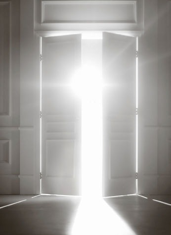 light illuminating through doors opening