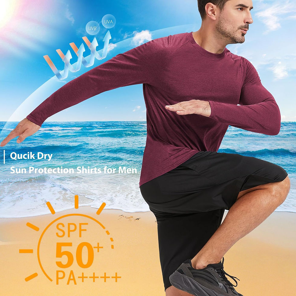 Thumbnail: MLYENX 7 Pack Men's UPF 50+ Long Sleeve Sun Protection Workout Tees